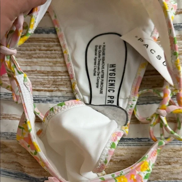 Pacsun Eco PINK FLORAL LOLA BOWTIE BIKINI SET - Picture 13 of 16